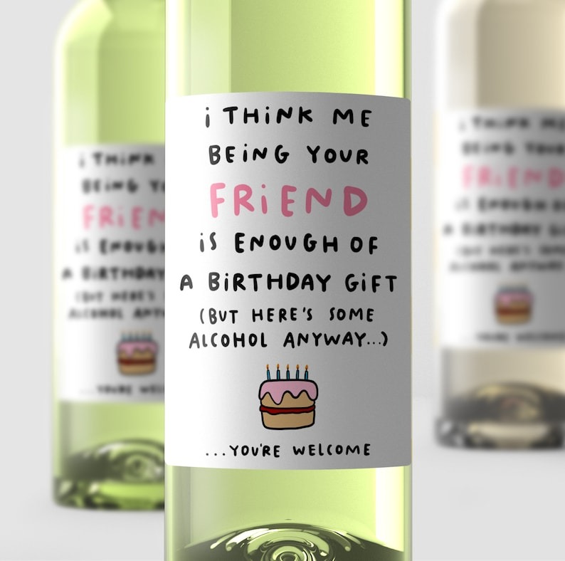 Funny Gift For Friend A Birthday Gift Wine Label (3 PCS/PACK)