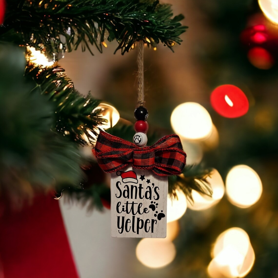 Pup Art Wooden Christmas Ornament