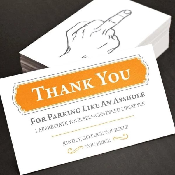 🅿️Learn to Park, Asshole--Hilarious Parking Violation Card for Inconsiderate Drivers 🚗