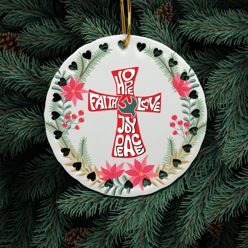 Hope, Faith, Love, Joy, Peace-Decorative Hanging Ornaments