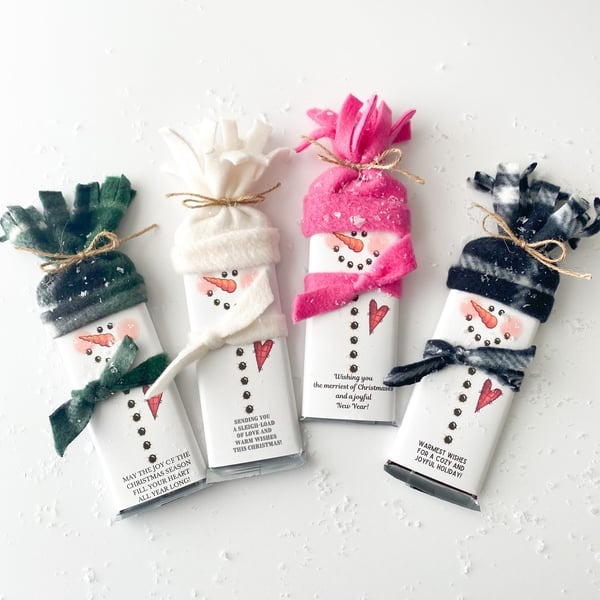 🎅Snowman Hershey Bars-Christmas Candy Party Favors