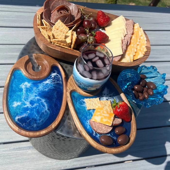 🍷Ocean Wine Glasses Decorative Treat Plate