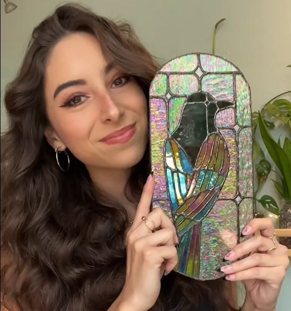 🔥Bird Stained Glass Panel Decor