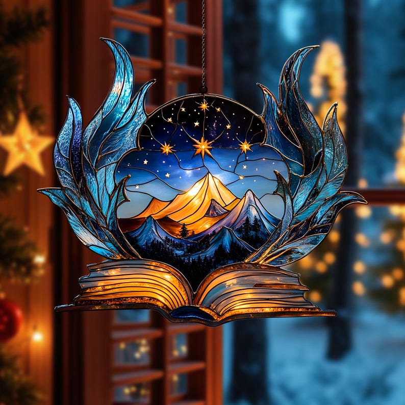 Fantasy Book Window Acrylic Sun Catcher Ornament