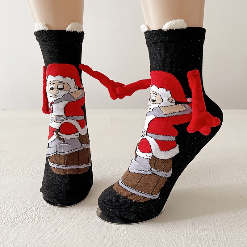 Cute Hand-holding Christmas Magnetic Socks
