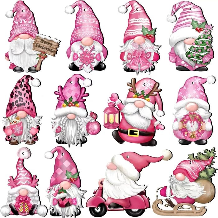 🔥Pre-Sale 50% OFF🔥 - 12 Pieces Christmas Wooden Gnome Ornaments