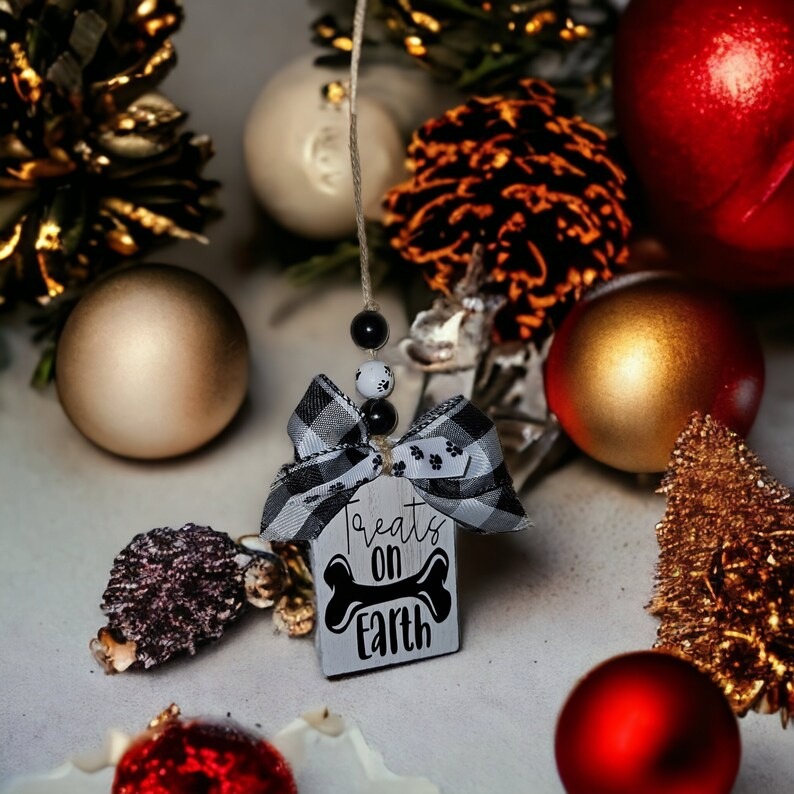 Pup Art Wooden Christmas Ornament