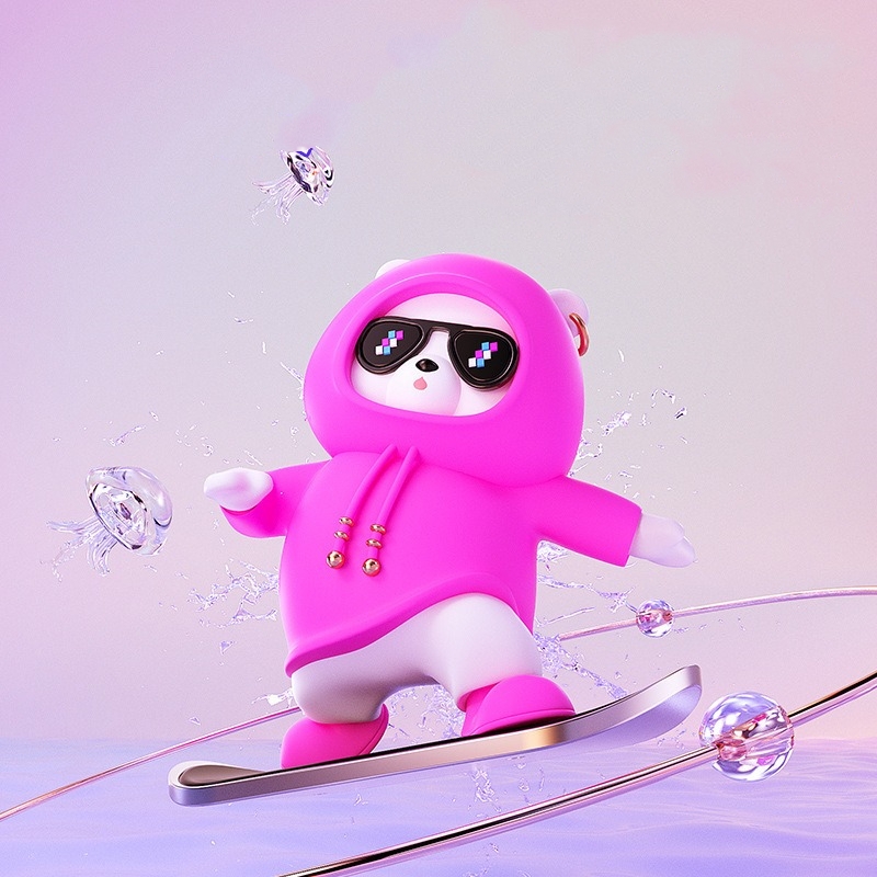 🔥Car decorations-Cartoon Bear Skateboard Doll