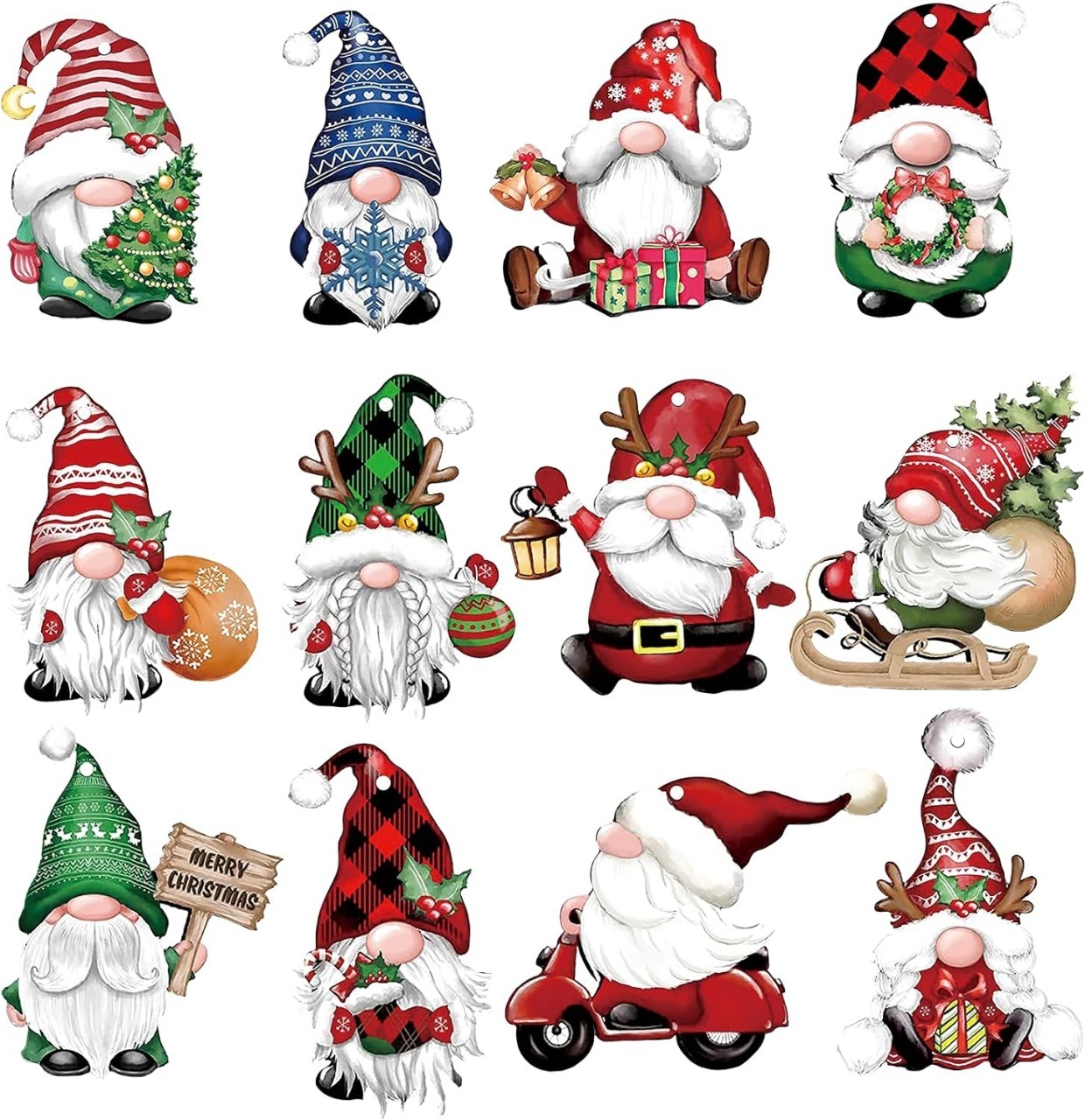 🔥Pre-Sale 50% OFF🔥 - 12 Pieces Christmas Wooden Gnome Ornaments