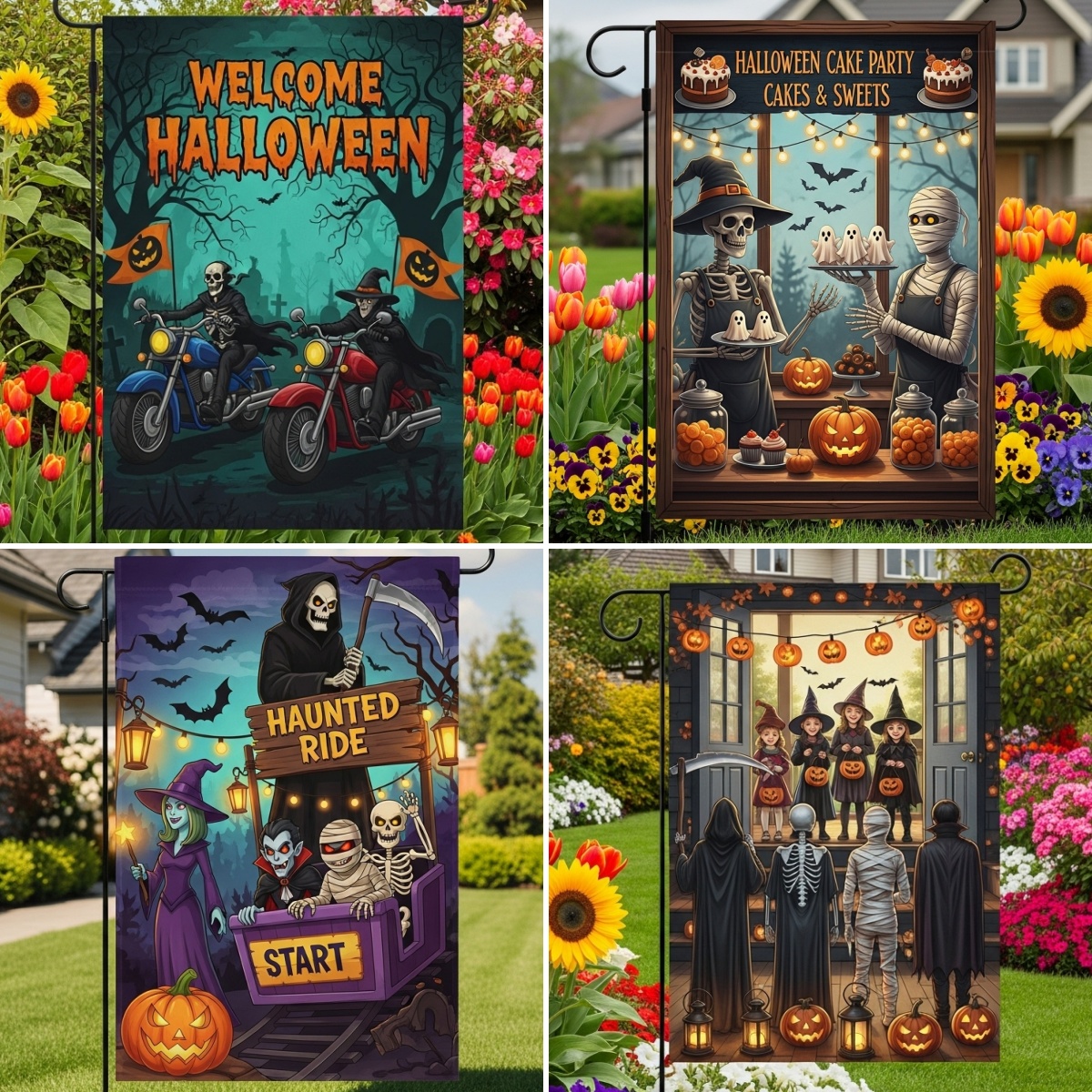 Halloween outdoor decoration flags
