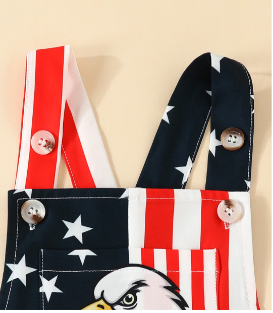 Children's Flag Eagle Overalls