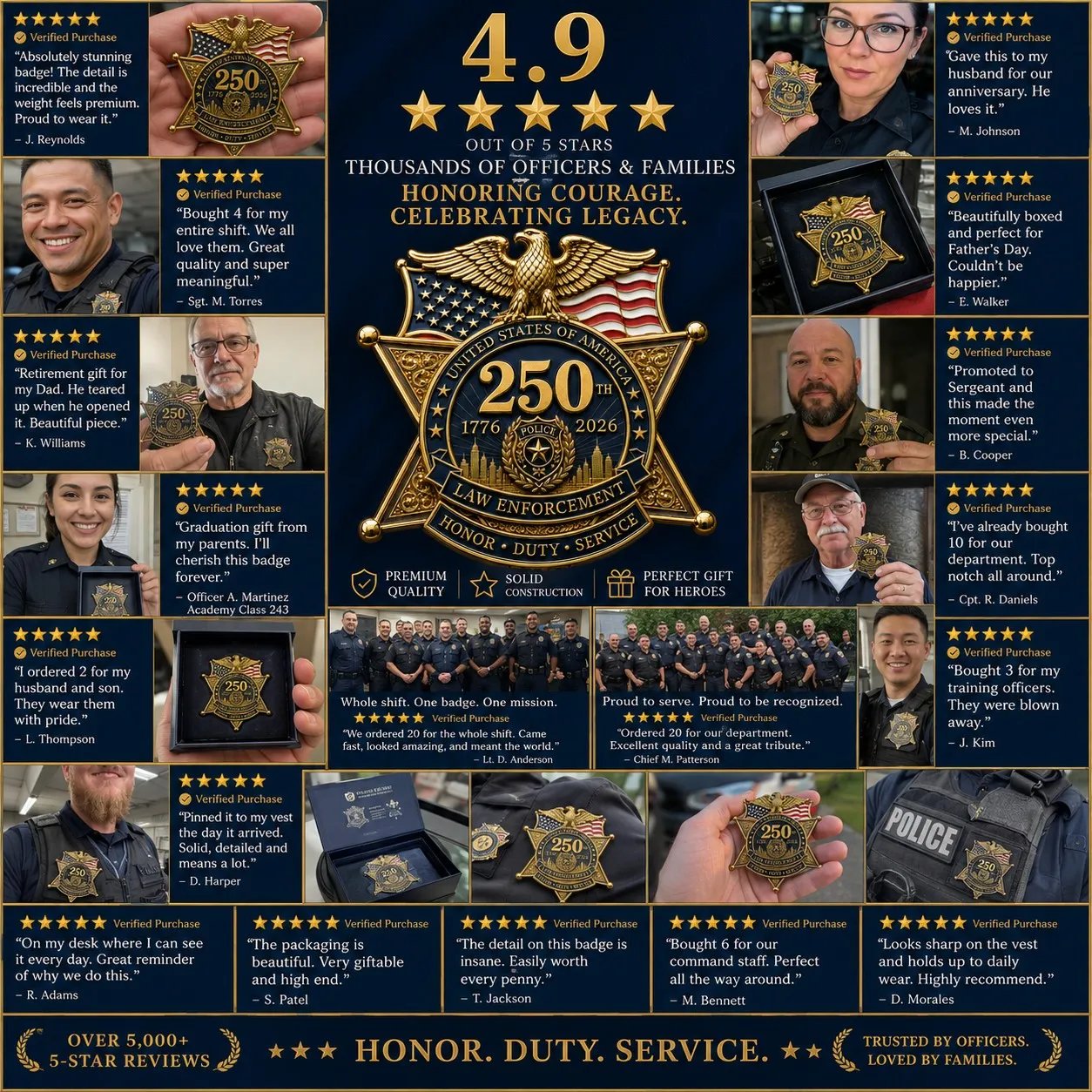 ⚡️Flash Sale 49% OFF - America 250 Law Enforcement Brooch
