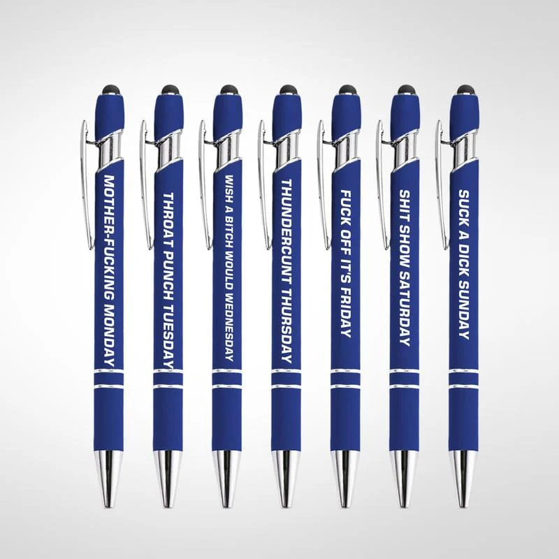 💝Funny Stress-Relief Daily Quotes Metal Ballpoint Pen Set (7 Pcs) 