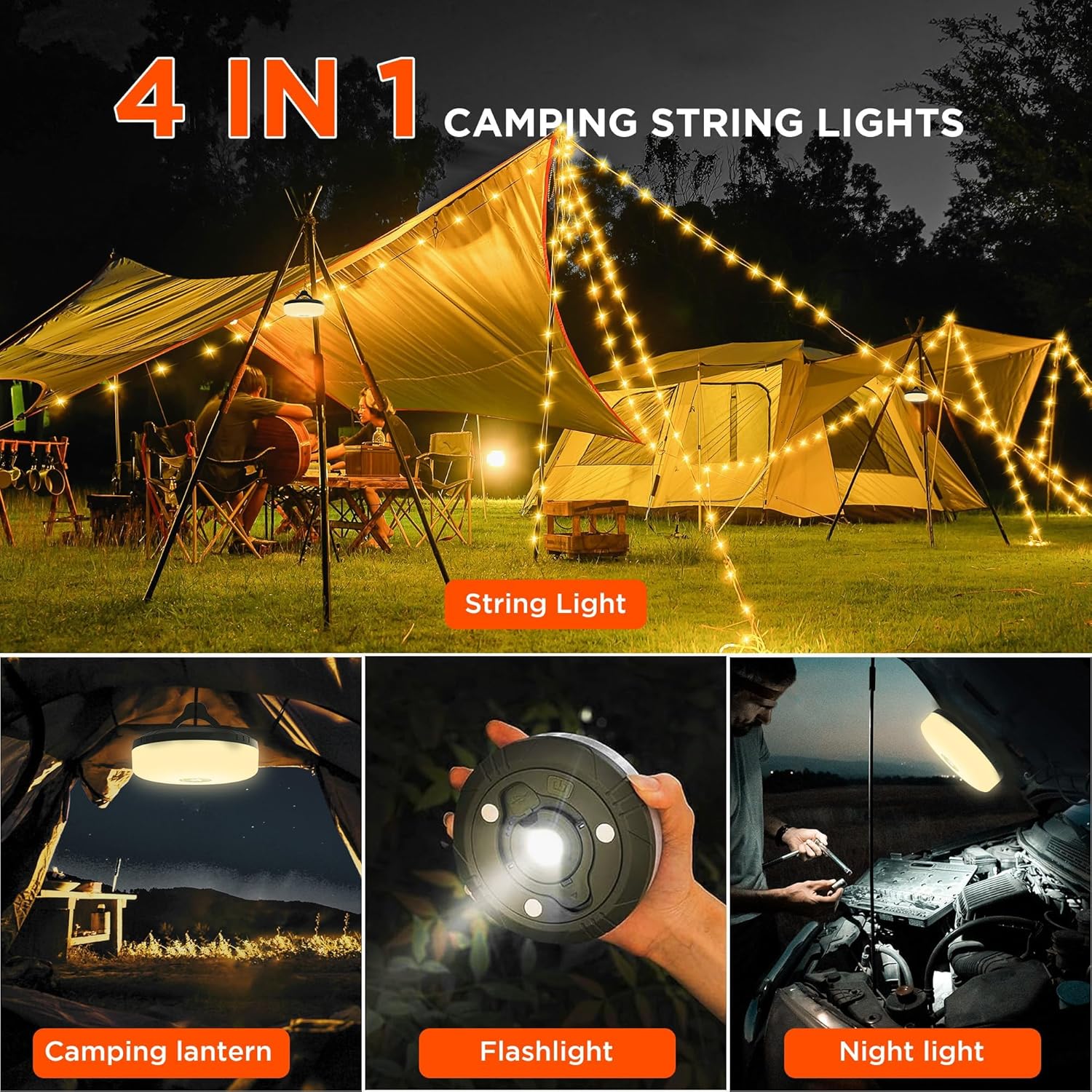 🔥Outdoor lighting camping lantern roll atmosphere light