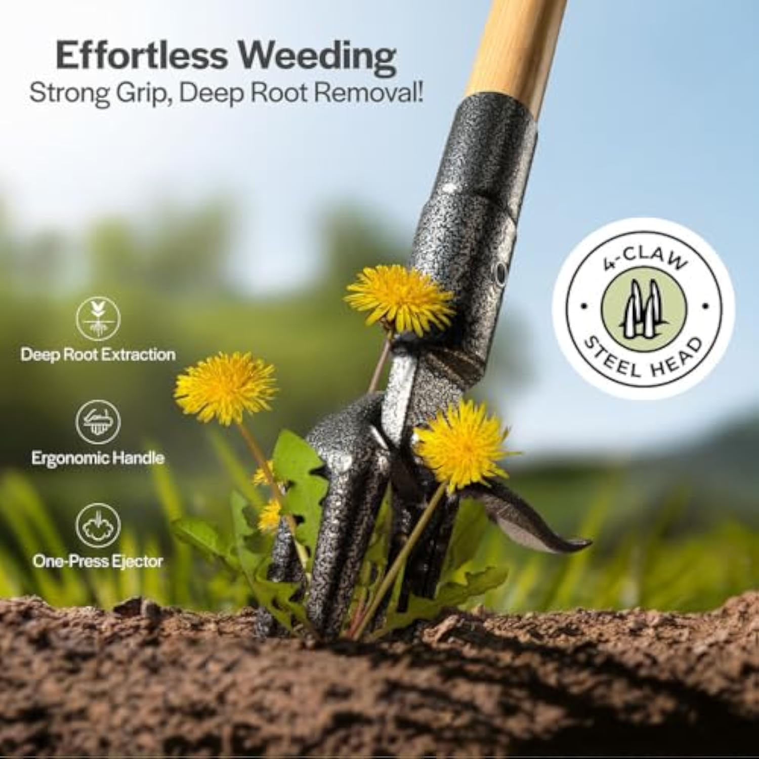 Stand-up manual weeder