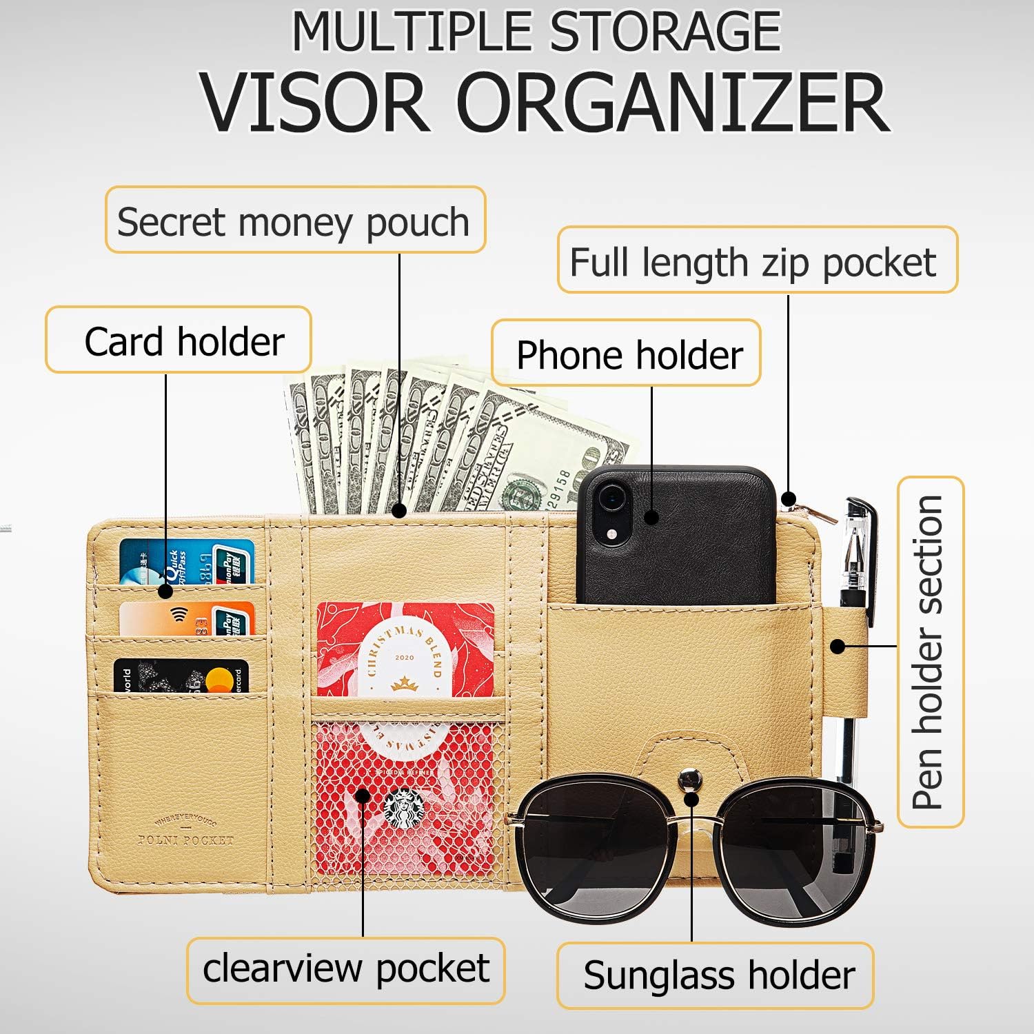 Car Sun Visor Organizer