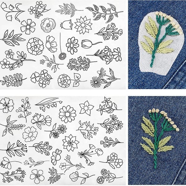Water Soluble Flower Patterns for Embroidery