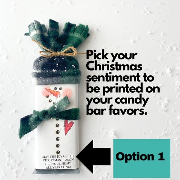 🎅Snowman Hershey Bars-Christmas Candy Party Favors