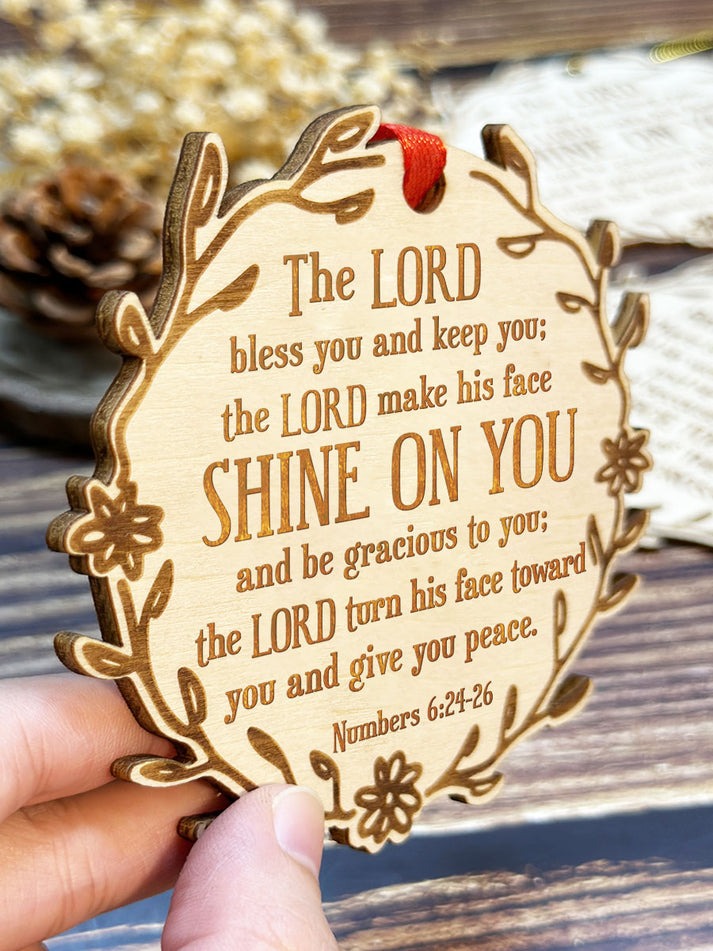 The Blessing Engraved Wood Ornament