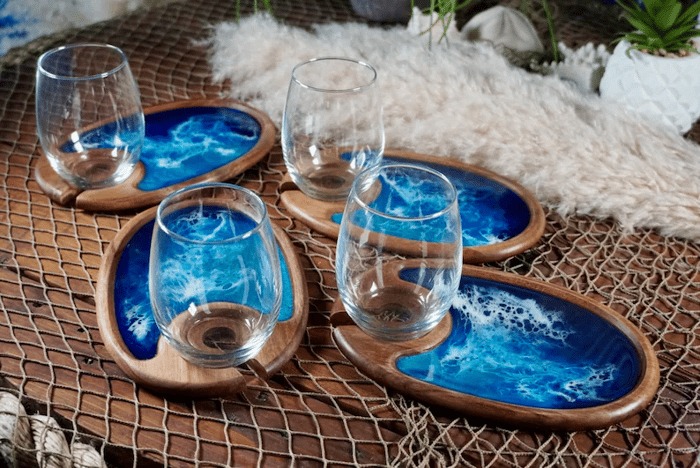 🍷Ocean Wine Glasses Decorative Treat Plate