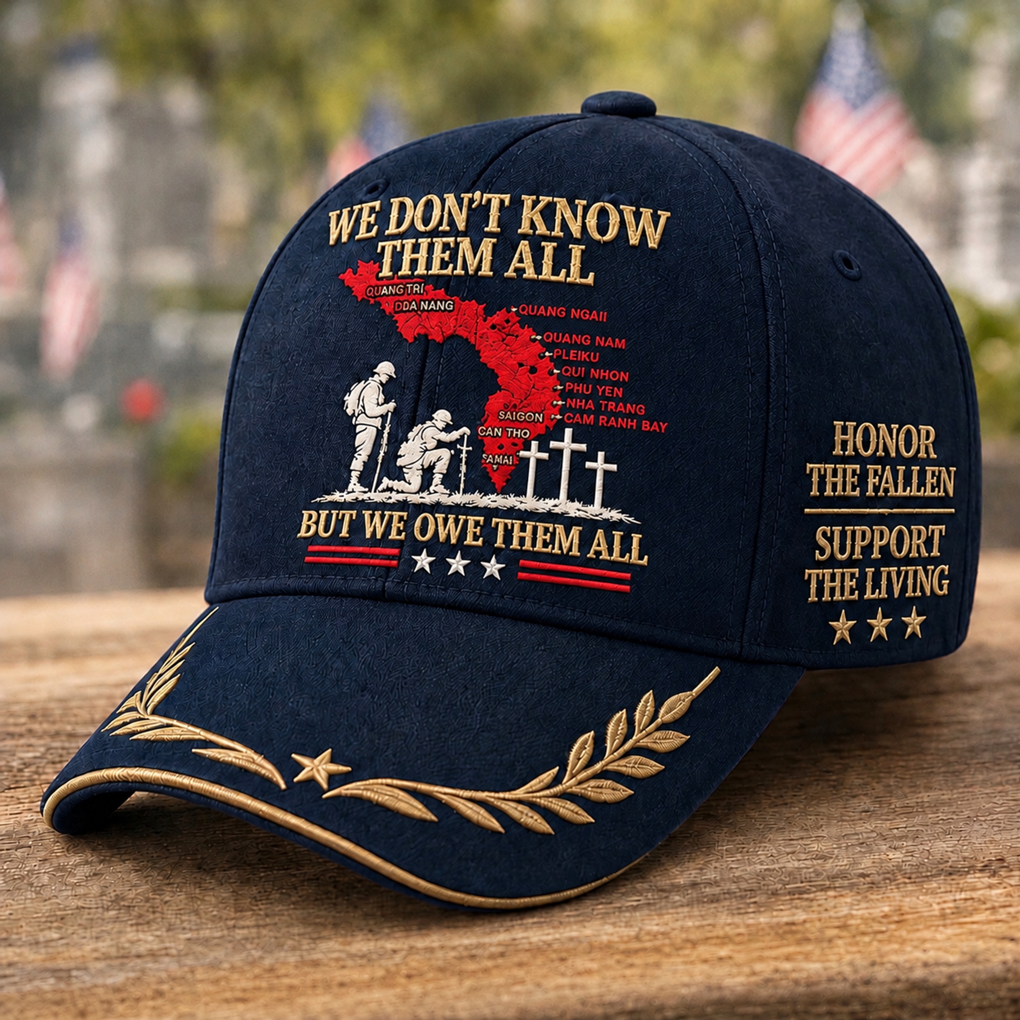 We Don’t Know Them All, But We Owe Them All - Vietnam Veteran Embroidered Hat