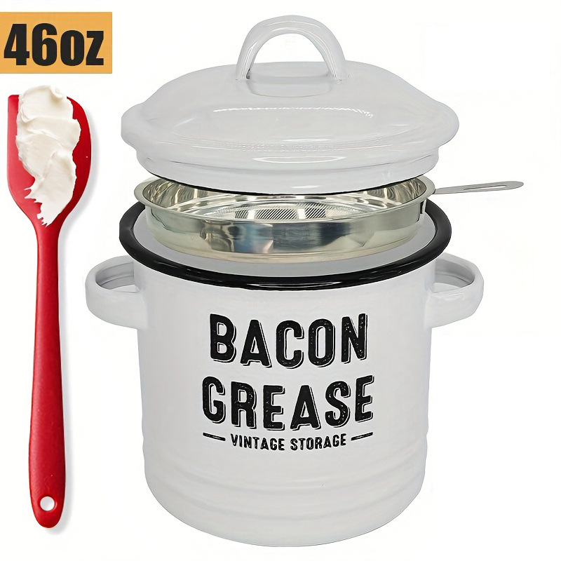 Bacon Grease Container with Strainer