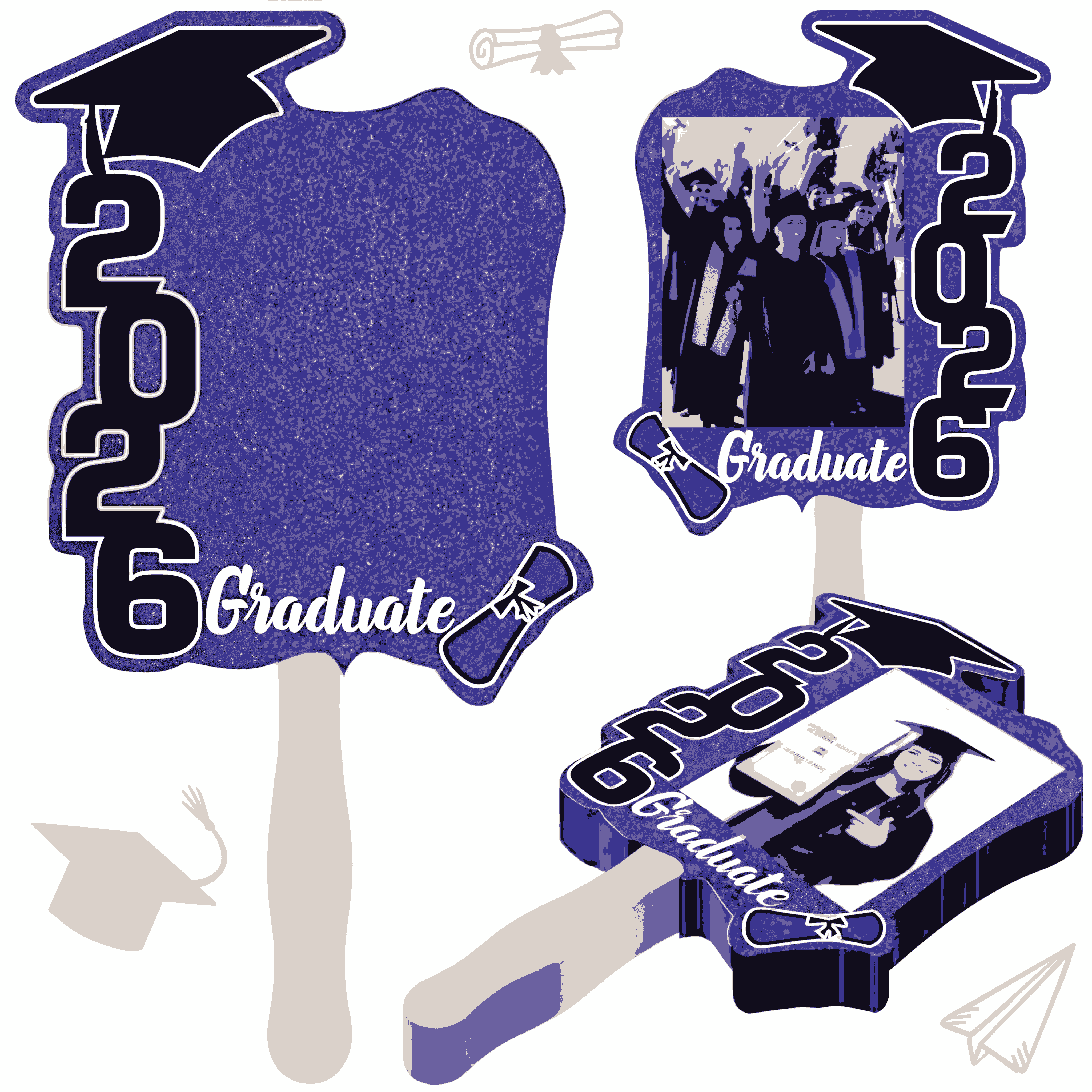 Class of 2026 Graduation Photo Fans (24 Pack)