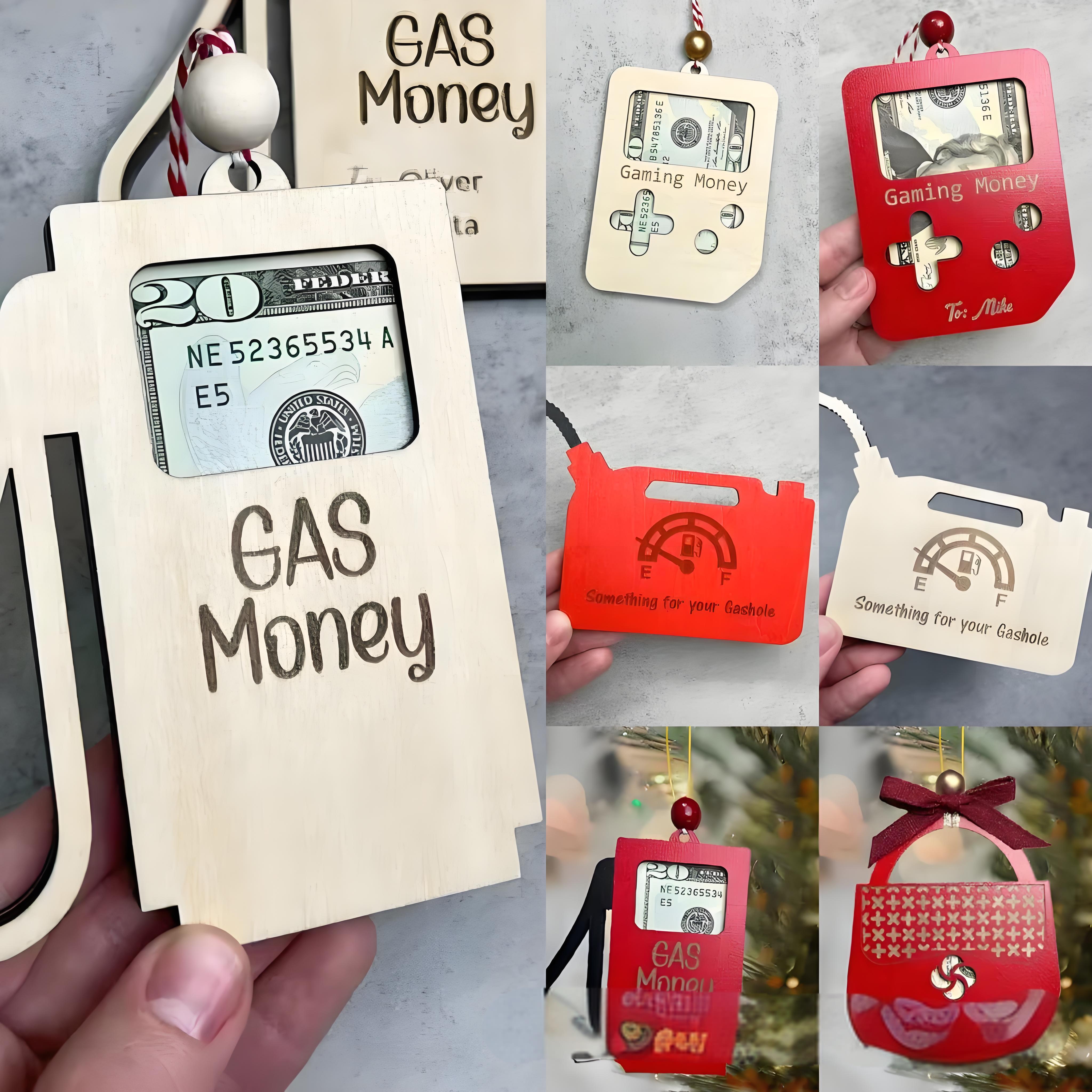 Christmas Petrol Money Clip Pendant