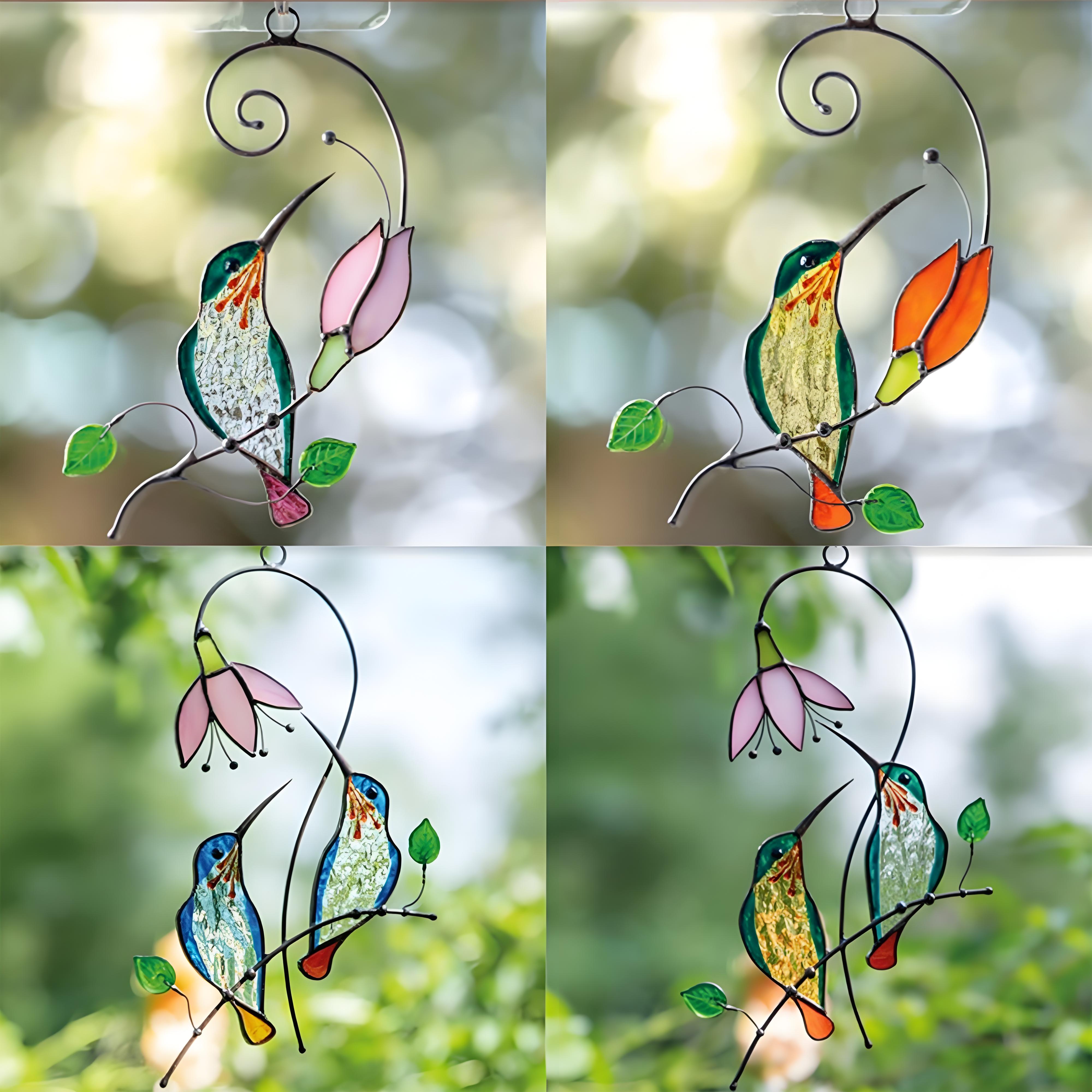 Hummingbird Stained Glass Window Hanging