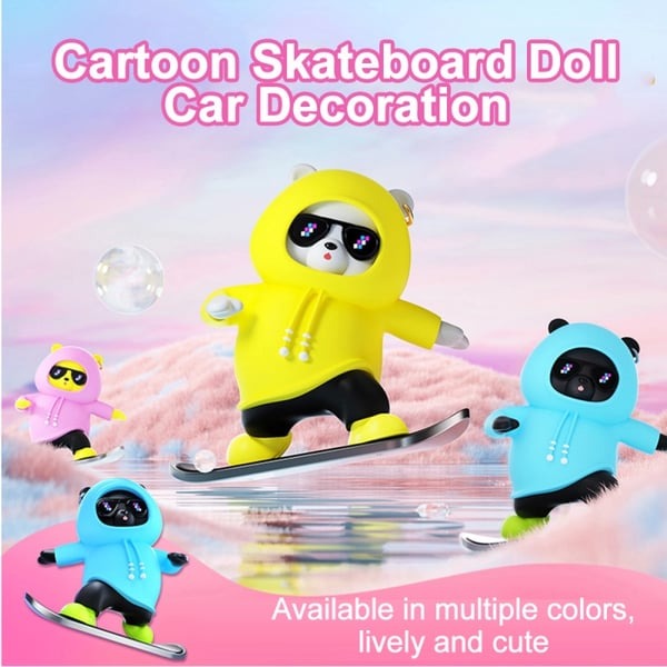 🔥Car decorations-Cartoon Bear Skateboard Doll
