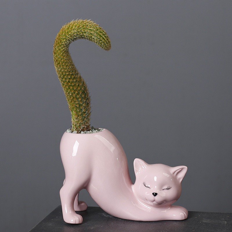 Funny Creative Cat Planter Ornament