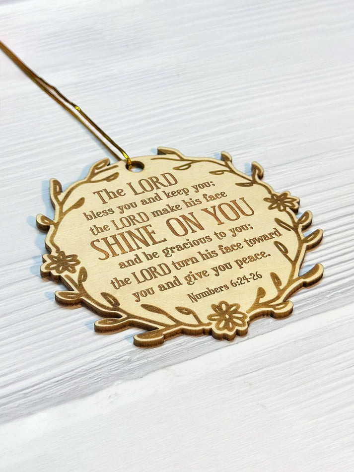 The Blessing Engraved Wood Ornament