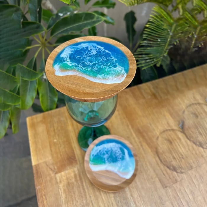 🍷Ocean Wine Glasses Decorative Treat Plate