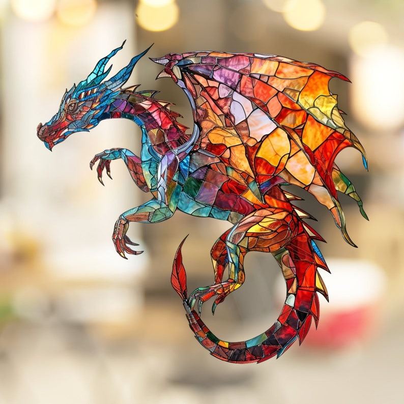 Colorful Dragon Suncatcher Ornament