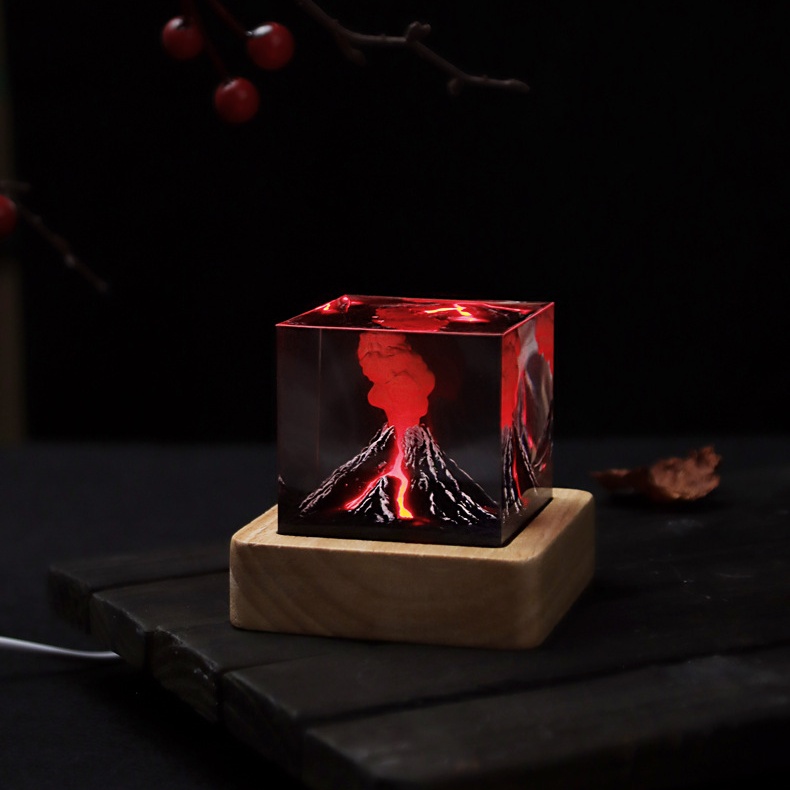 🌋Resin Volcano Eruption Night Lamp