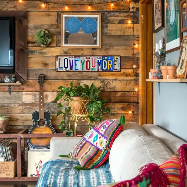 Retro License Plate Style Tin Sign Wall Decor