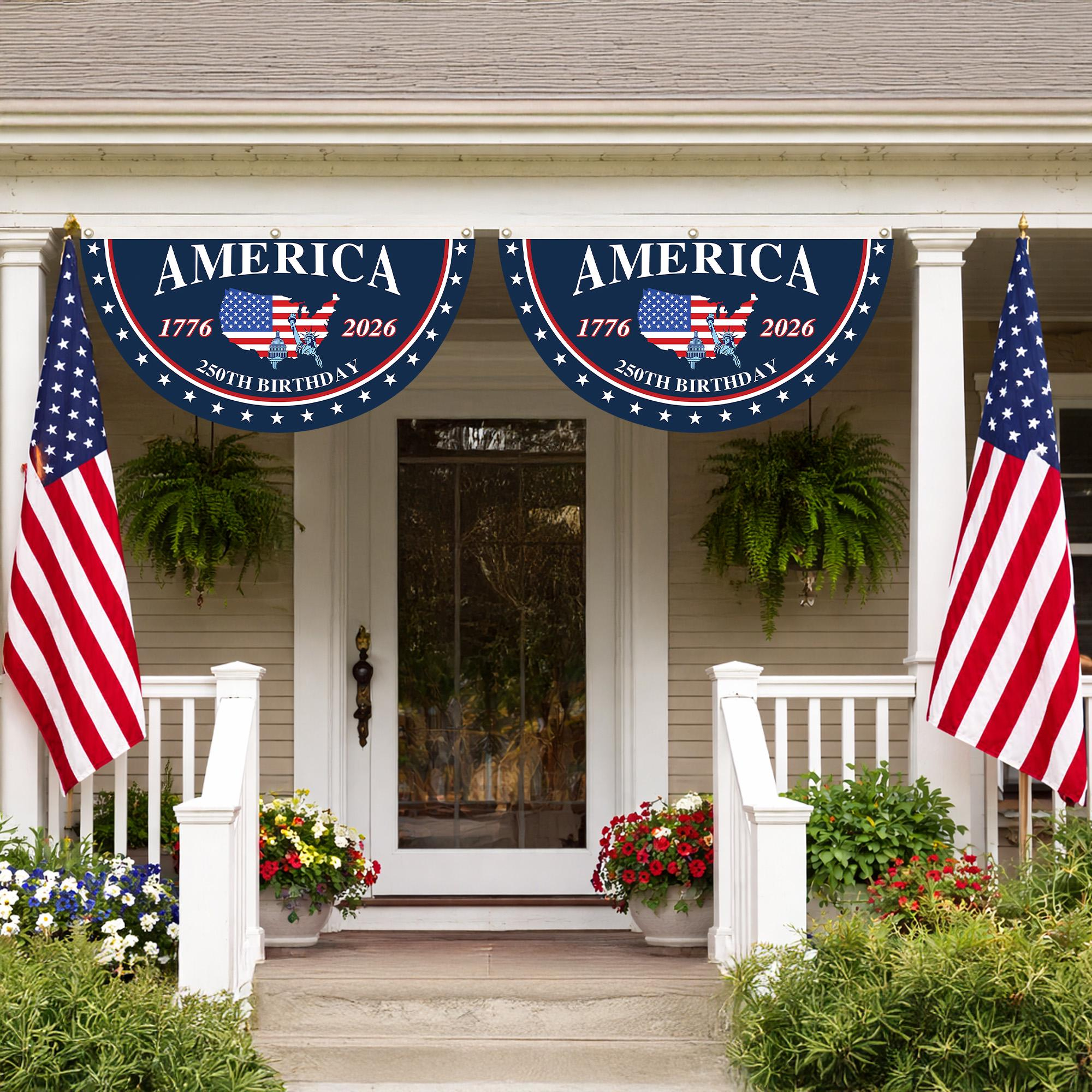 America 250th Birthday Pleaing Bunting Flag