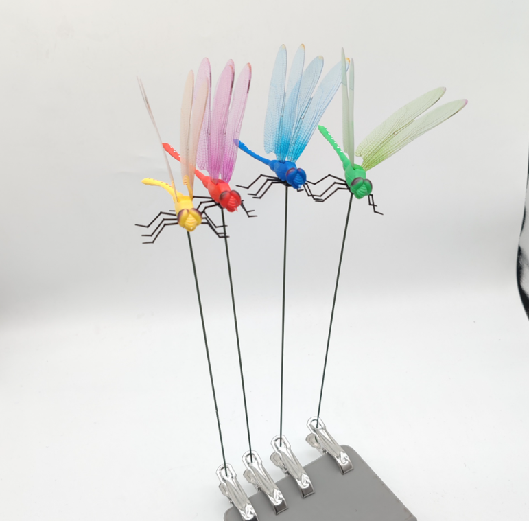 4-piece dragonfly clip garden decoration