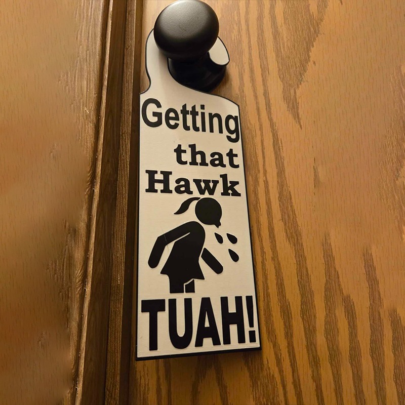 Hawk Tuah Door Sign