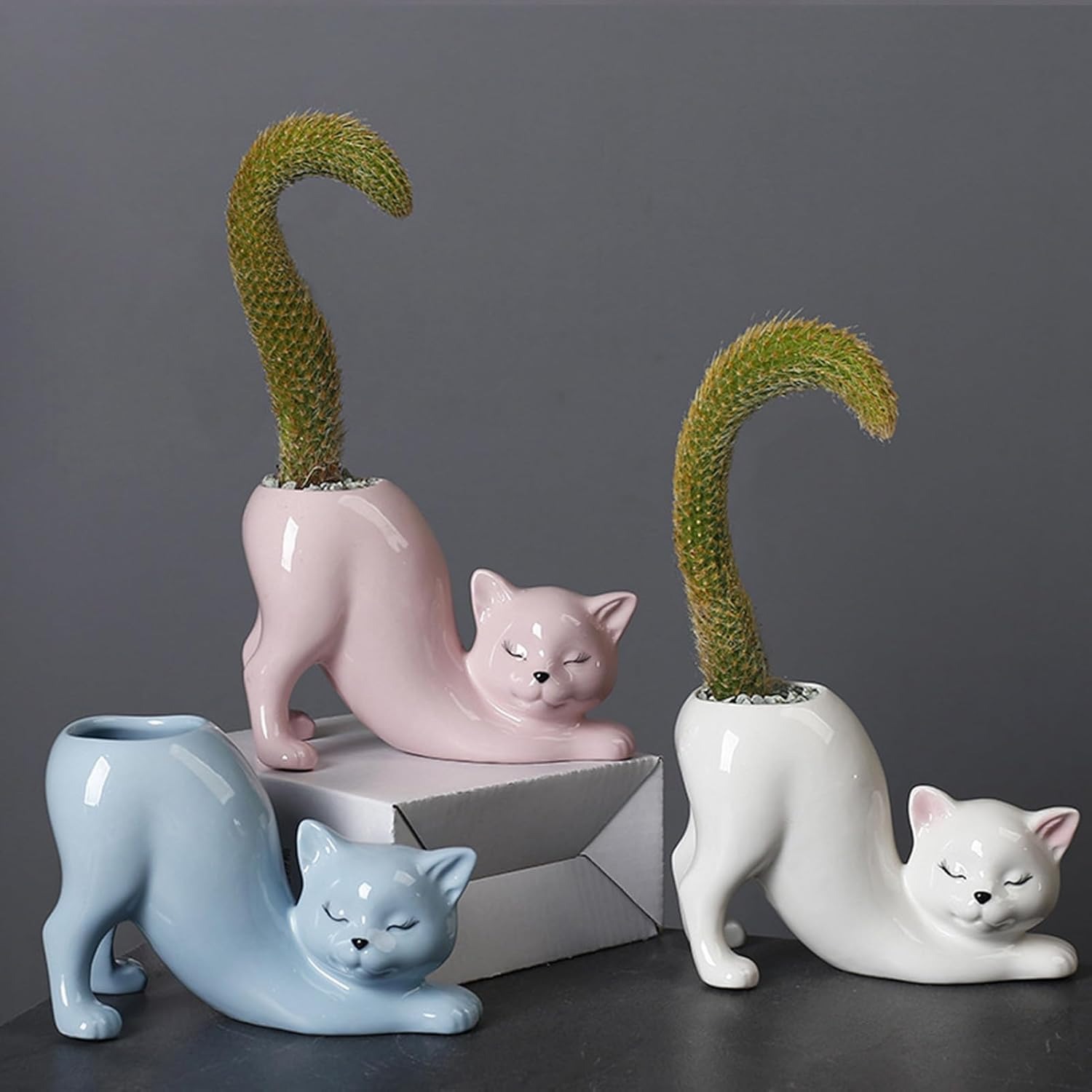 Funny Creative Cat Planter Ornament