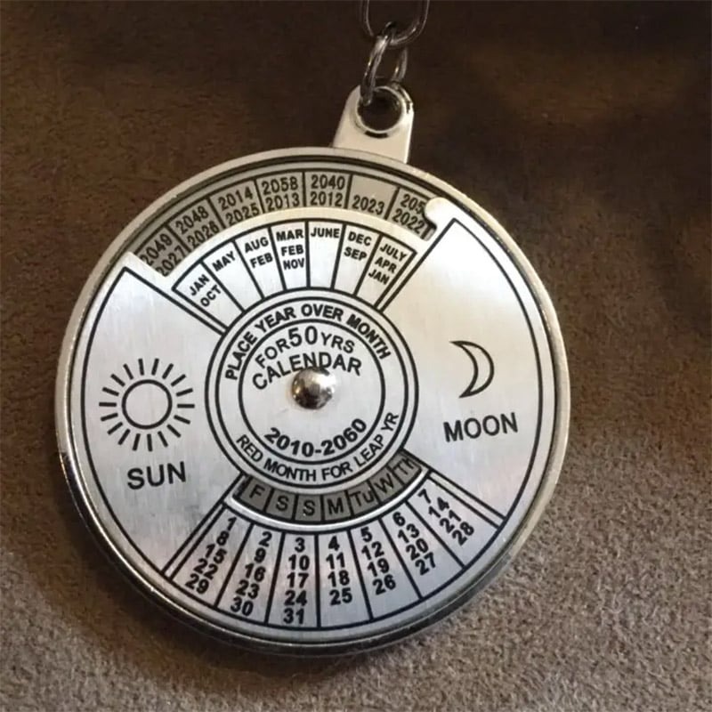💥HOT SALE 49% OFF- Silver Perpetual Calendar Keychain