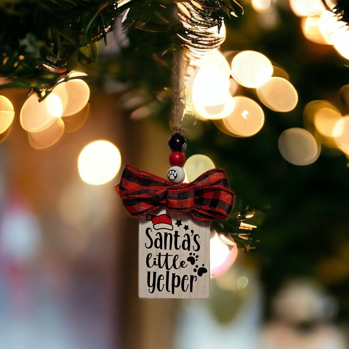 Pup Art Wooden Christmas Ornament