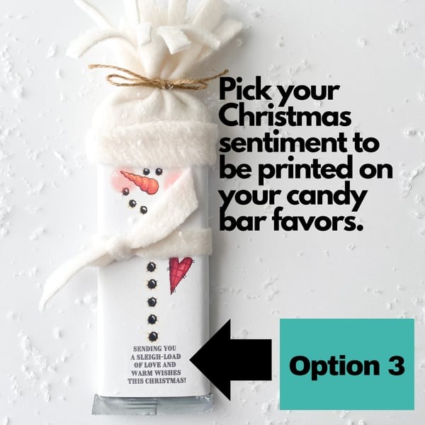 🎅Snowman Hershey Bars-Christmas Candy Party Favors
