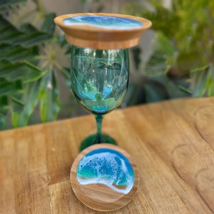 🍷Ocean Wine Glasses Decorative Treat Plate