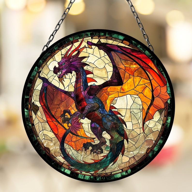 Colorful Dragon Suncatcher Ornament