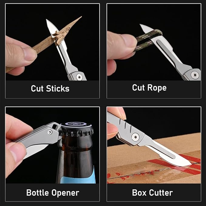 Folding Scalpel Knife with 10pcs Replaceable Blades