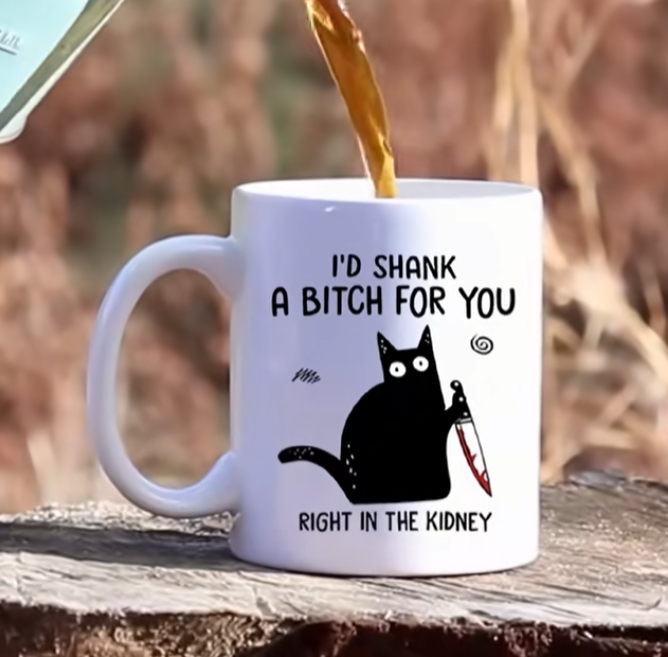 Funny cat text mug