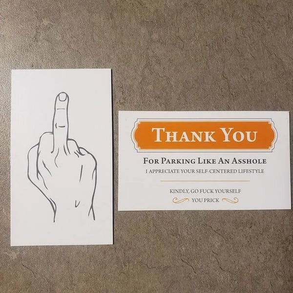 🅿️Learn to Park, Asshole--Hilarious Parking Violation Card for Inconsiderate Drivers 🚗