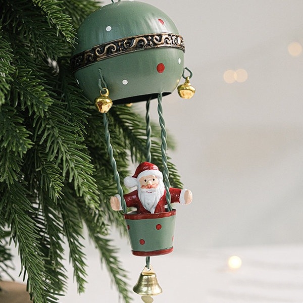 Christmas Hot Air Balloon Ornament With Bell