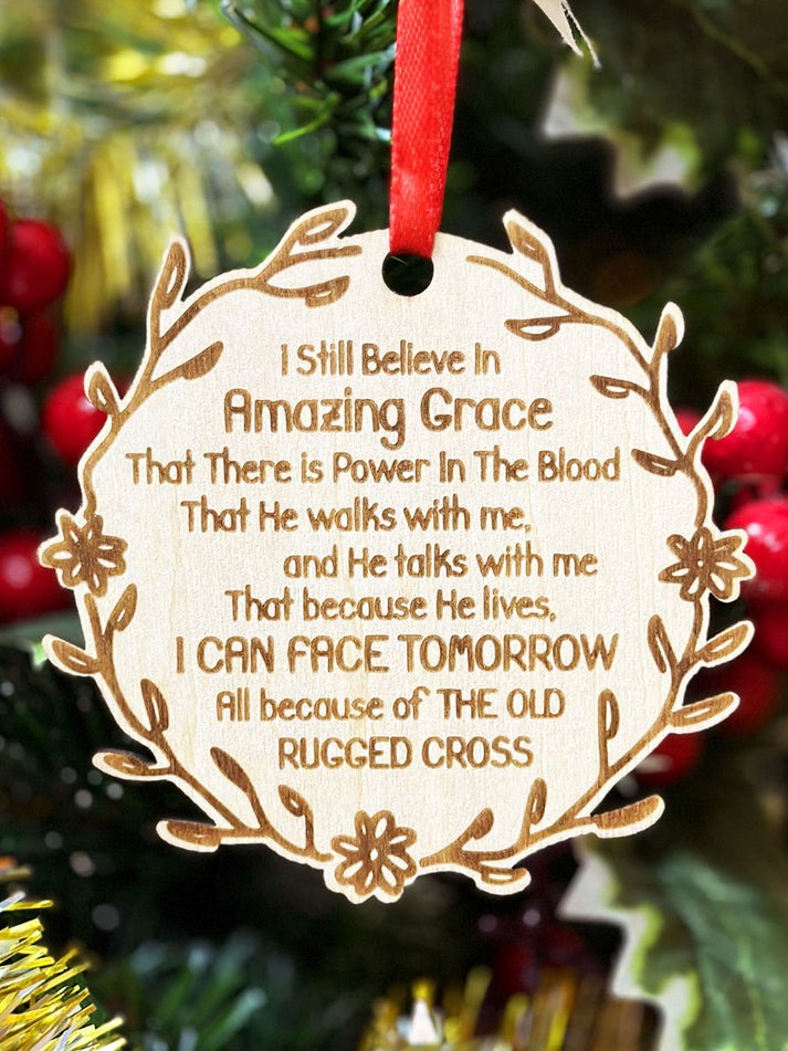 The Blessing Engraved Wood Ornament